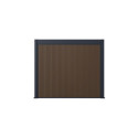 Pergola bioclimatique autoportante en alu anthracite 3x3m + abri 6m² - Ombrea VS