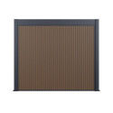 Pergola bioclimatique autoportante en alu anthracite - lames blanches - 3x3m + abri 6m² - Ombrea VS