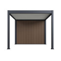 Pergola bioclimatique autoportante en alu anthracite - lames blanches - 3x3m + abri 6m² - Ombrea VS