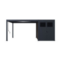 Pergola bioclimatique autoportante en alu anthracite 3x4m + abri 6m² - Ombrea VS