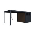 Pergola bioclimatique autoportante en alu anthracite 3x4m + abri 6m² - Ombrea VS