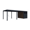 Pergola bioclimatique autoportante en alu anthracite 3x6m + abri 6m² - Ombrea VS