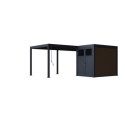 Pergola bioclimatique autoportante en alu anthracite 3x6m + abri 6m² - Ombrea VS