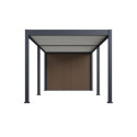 Pergola bioclimatique autoportante en alu anthracite - lames blanches - 3x6m + abri 6m² - Ombrea VS