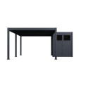 Pergola bioclimatique autoportante en alu anthracite 4x6m + abri 6m² - Ombrea VS