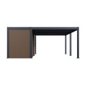Pergola bioclimatique autoportante en alu anthracite 4x6m + abri 6m² - Ombrea VS