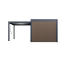 Pergola bioclimatique autoportante en alu anthracite 4x6m + abri 6m² - Ombrea VS