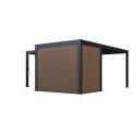 Pergola bioclimatique autoportante en alu anthracite 4x6m + abri 6m² - Ombrea VS