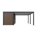 Pergola bioclimatique autoportante en alu anthracite - lames blanches - 4x6m + abri 6m² - Ombrea VS