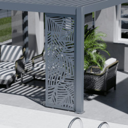 Panneau décoratif 1m - motif à feuilles - anthracite - OMBREA VS