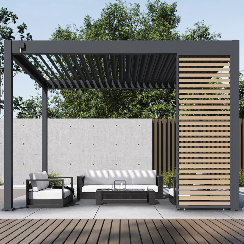 Panneau latéral à ventelles 1m - aspect bois - OMBREA VS