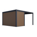 Pergola bioclimatique autoportante en alu anthracite 3x4m + abri 8m² - Ombrea VS