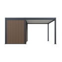 Pergola bioclimatique autoportante en alu anthracite - lames blanches - 3x4m + abri 8m² - Ombrea VS