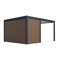 Pergola bioclimatique autoportante en alu anthracite - lames blanches - 3x4m + abri 8m² - Ombrea VS
