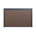 Pergola bioclimatique autoportante en alu anthracite - lames blanches - 3x4m + abri 8m² - Ombrea VS