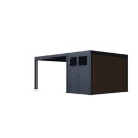 Pergola bioclimatique autoportante en alu anthracite 4x4m + abri 8m² - Ombrea VS