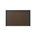 Pergola bioclimatique autoportante en alu anthracite 4x4m + abri 8m² - Ombrea VS
