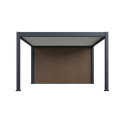 Pergola bioclimatique autoportante en alu anthracite - lames blanches - 4x4m + abri 8m² - Ombrea VS