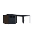 Pergola bioclimatique autoportante en alu anthracite 4x6m + abri 8m² - Ombrea VS