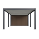 Pergola bioclimatique autoportante en alu anthracite - lames blanches - 4x6m + abri 8m² - Ombrea VS