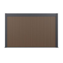 Pergola bioclimatique autoportante en alu anthracite - lames blanches - 4x6m + abri 8m² - Ombrea VS