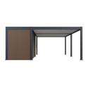 Pergola bioclimatique autoportante en alu anthracite - lames blanches - 4x8m + abri 8m² - Ombrea VS
