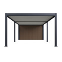 Pergola bioclimatique autoportante en alu anthracite - lames blanches - 4x8m + abri 8m² - Ombrea VS