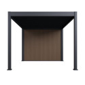 Pergola bioclimatique autoportante motorisée en alu anthracite 3x4m + abri 6m² - ELMO - Ombrea