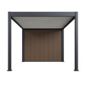 Pergola bioclimatique autoportante motorisée en alu anthracite - lames blanches - 3x4m + abri 6m² - ELMO - Ombrea