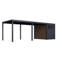 Pergola bioclimatique autoportante motorisée en alu anthracite 3x6m + abri 6m² - ELMO - Ombrea