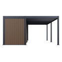 Pergola bioclimatique autoportante motorisée en alu anthracite 3x6m + abri 6m² - ELMO - Ombrea