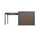 Pergola bioclimatique autoportante motorisée en alu anthracite 3x6m + abri 6m² - ELMO - Ombrea