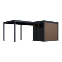Pergola bioclimatique autoportante motorisée en alu anthracite 3x6m + abri 6m² - ELMO - Ombrea