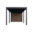 Pergola bioclimatique autoportante motorisée en alu anthracite 3x6m + abri 6m² - ELMO - Ombrea