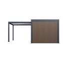 Pergola bioclimatique autoportante motorisée en alu anthracite - lames blanches - 3x6m + abri 6m² - ELMO - Ombrea	