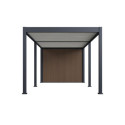 Pergola bioclimatique autoportante motorisée en alu anthracite - lames blanches - 3x6m + abri 6m² - ELMO - Ombrea	