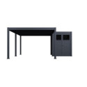 Pergola bioclimatique autoportante motorisée en alu anthracite 4x6m + abri 6m² - ELMO - Ombrea