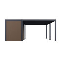 Pergola bioclimatique autoportante motorisée en alu anthracite 4x6m + abri 6m² - ELMO - Ombrea