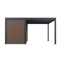 Pergola bioclimatique autoportante motorisée en alu anthracite 3x4m + abri 8m² - ELMO - Ombrea