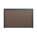 Pergola bioclimatique autoportante motorisée en alu anthracite 3x4m + abri 8m² - ELMO - Ombrea