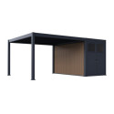Pergola bioclimatique autoportante motorisée en alu anthracite 4x4m + abri 8m² - ELMO - Ombrea