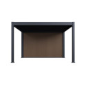 Pergola bioclimatique autoportante motorisée en alu anthracite 4x4m + abri 8m² - ELMO - Ombrea