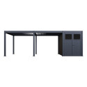 Pergola bioclimatique autoportante motorisée en alu anthracite 4x6m + abri 8m² - ELMO - Ombrea