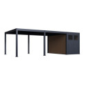 Pergola bioclimatique autoportante motorisée en alu anthracite 4x6m + abri 8m² - ELMO - Ombrea