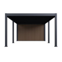 Pergola bioclimatique autoportante motorisée en alu anthracite 4x6m + abri 8m² - ELMO - Ombrea