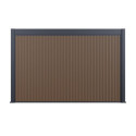Pergola bioclimatique autoportante motorisée en alu anthracite 4x6m + abri 8m² - ELMO - Ombrea