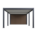 Pergola bioclimatique autoportante motorisée en alu anthracite - lames blanches - 4x6m + abri 8m² - ELMO - Ombrea