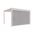 Store latéral motorisé 400cm - blanc - textilène gris pour pergola bioclimatique en alu Ombrea VS