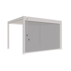Store latéral motorisé 400cm - blanc - textilène gris pour pergola bioclimatique en alu Ombrea VS