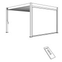 Store latéral motorisé 400cm - blanc - textilène gris pour pergola bioclimatique en alu Ombrea VS